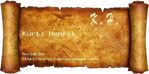 Kurtz Henrik névjegykártya